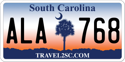 SC license plate ALA768