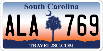 SC license plate ALA769