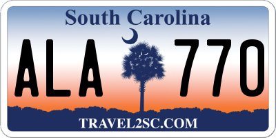 SC license plate ALA770
