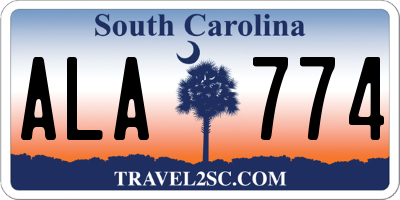 SC license plate ALA774