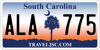 SC license plate ALA775