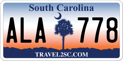 SC license plate ALA778