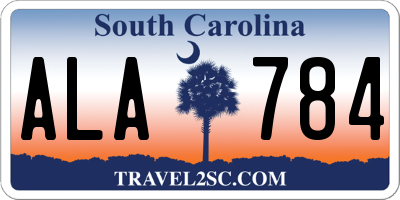 SC license plate ALA784