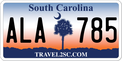 SC license plate ALA785