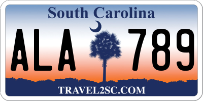 SC license plate ALA789