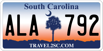 SC license plate ALA792