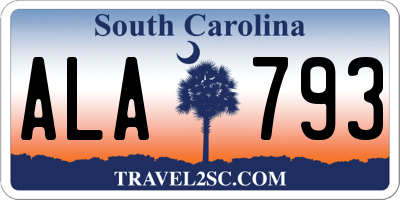 SC license plate ALA793