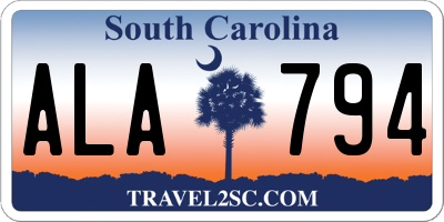 SC license plate ALA794