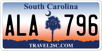 SC license plate ALA796