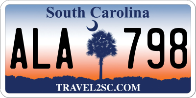SC license plate ALA798