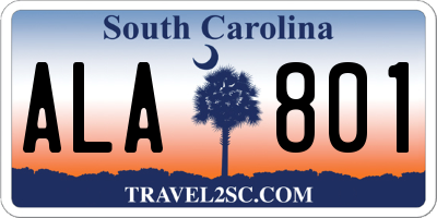 SC license plate ALA801