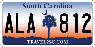 SC license plate ALA812