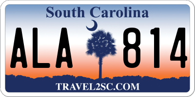 SC license plate ALA814