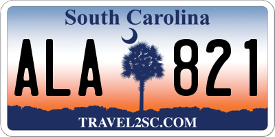 SC license plate ALA821