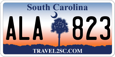 SC license plate ALA823