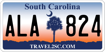 SC license plate ALA824