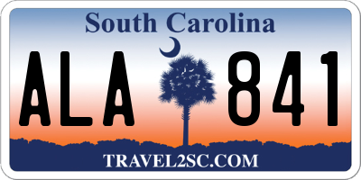 SC license plate ALA841