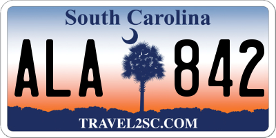 SC license plate ALA842