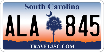 SC license plate ALA845