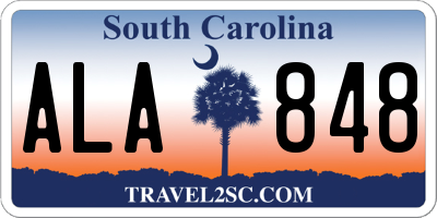 SC license plate ALA848