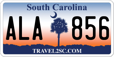 SC license plate ALA856