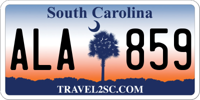 SC license plate ALA859