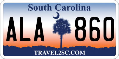 SC license plate ALA860