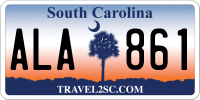 SC license plate ALA861