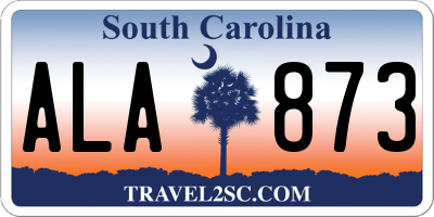 SC license plate ALA873