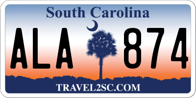 SC license plate ALA874