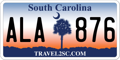SC license plate ALA876