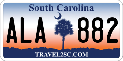 SC license plate ALA882