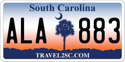SC license plate ALA883