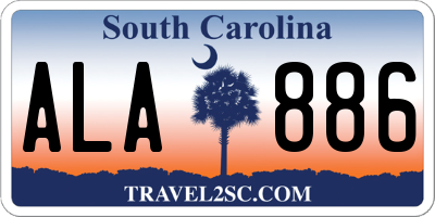 SC license plate ALA886