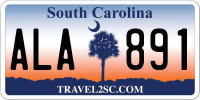 SC license plate ALA891