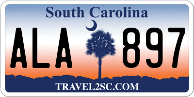 SC license plate ALA897