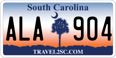 SC license plate ALA904