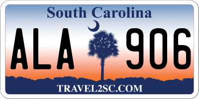 SC license plate ALA906