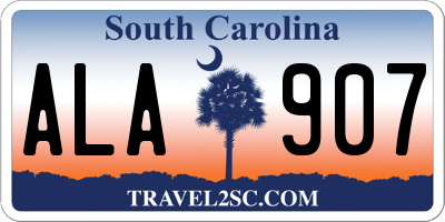 SC license plate ALA907