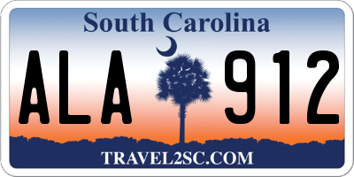 SC license plate ALA912