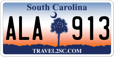 SC license plate ALA913
