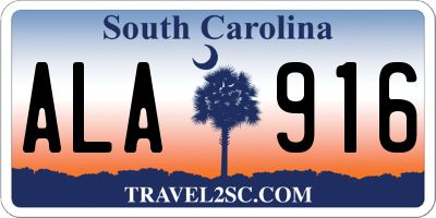 SC license plate ALA916