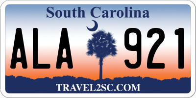 SC license plate ALA921