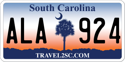 SC license plate ALA924