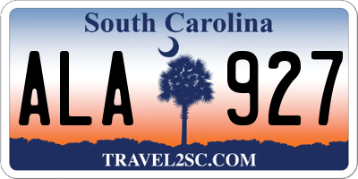 SC license plate ALA927