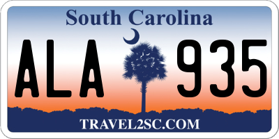 SC license plate ALA935