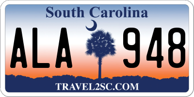 SC license plate ALA948