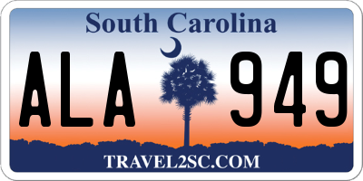 SC license plate ALA949