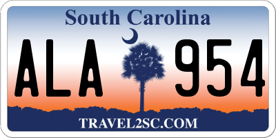 SC license plate ALA954