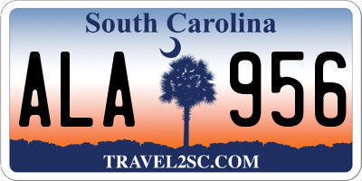 SC license plate ALA956